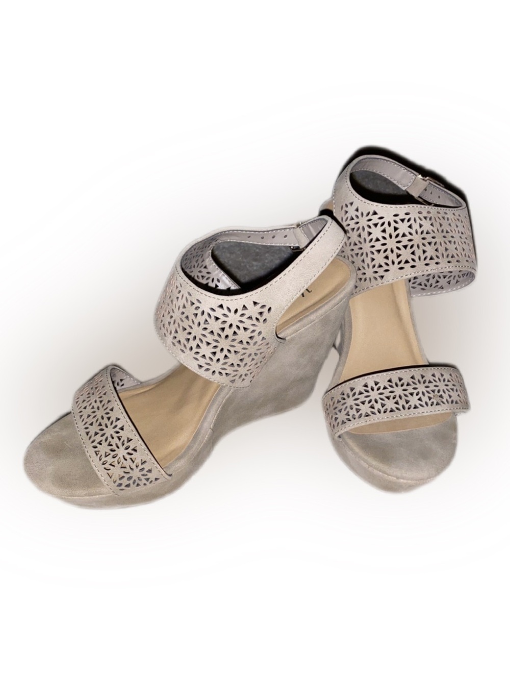 Women’s Tan Laser-Cut Wedges